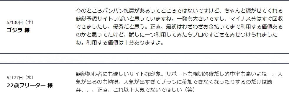 競艇トップの口コミ