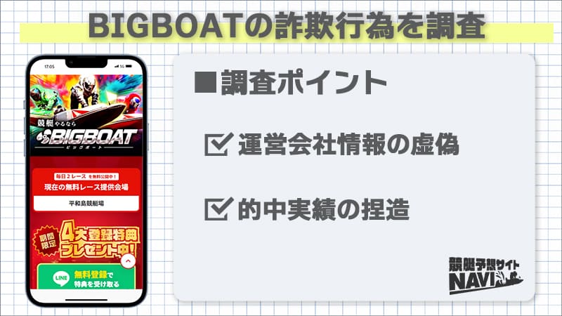 BIGBOATの詐欺行為を調査